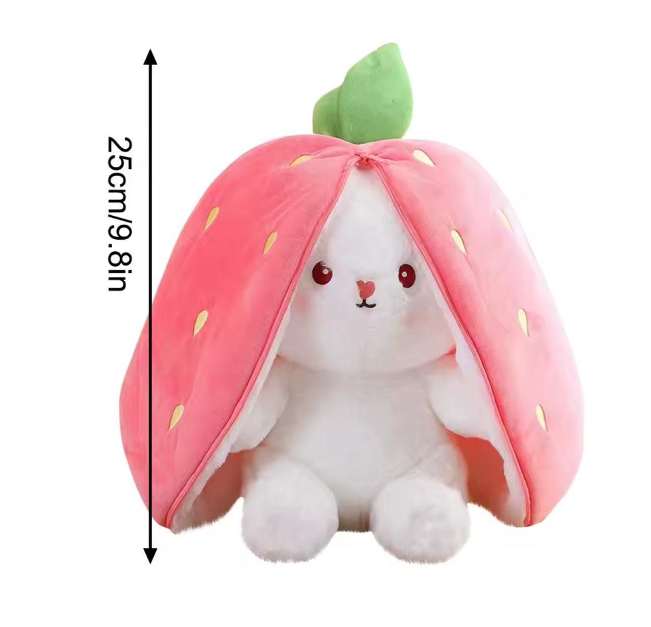 Easter Bunny Plush Reversible Carrot Strawberry Bunny Plush Toy Pillow Bunny With Zipper Birthday Gift For Boys Girls Kids Doll